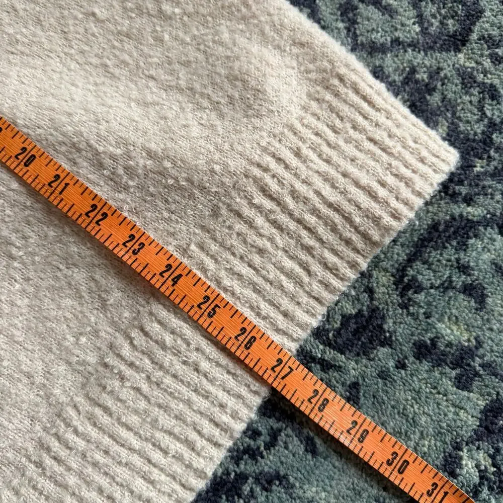 Peach Love Oatmeal Sequin Tiger Matted Sweater Pullover Preppy Bubble Sleeve - Picture 13 of 13